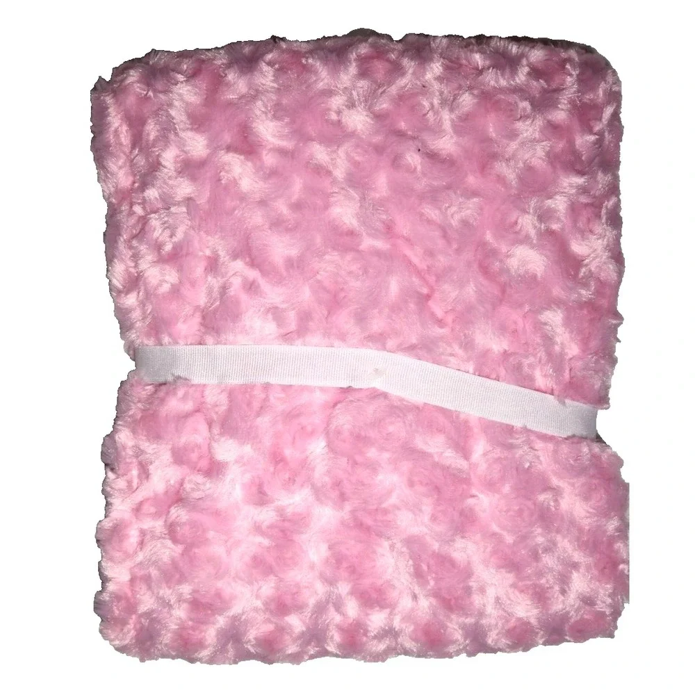 Baby Starter's Pink‎ Rosette Girl Blanket Blonde Bows Soft Velour Lovey NWT